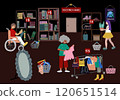 Second hand shop bipoc people vector artwork 120651514