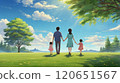 Families walking in the park 120651567