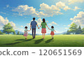 Families walking in the park 120651569