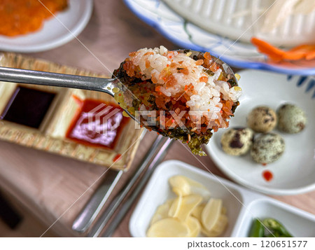 Korean style Fish Roe Rice 120651577