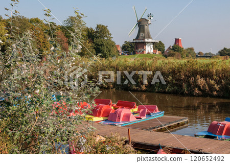 Greetsiel village at the north sea in germany 120652492