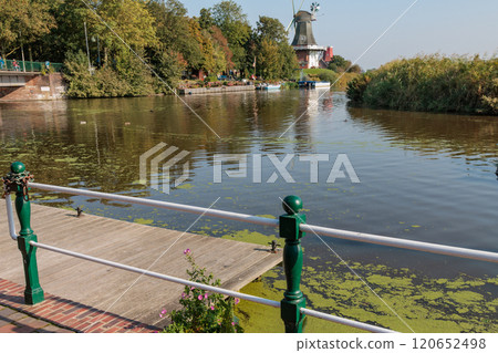 Greetsiel village at the north sea in germany 120652498