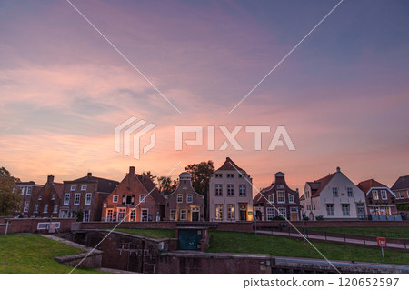 Greetsiel village at the north sea in germany 120652597