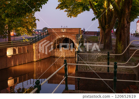 Greetsiel village at the north sea in germany 120652619