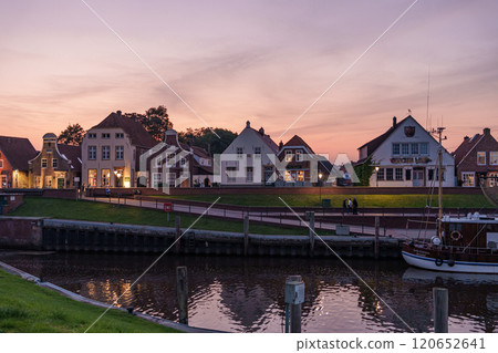 Greetsiel village at the north sea in germany Greetsiel village at the north sea in germany 120652641