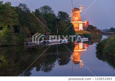 Greetsiel village at the north sea in germany 120652663