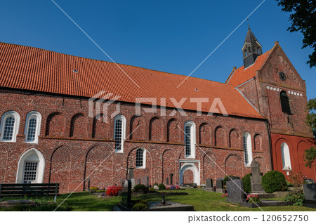 Greetsiel village at the north sea in germany 120652750
