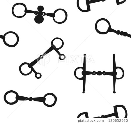 Vector set of hand drawn horse equestrian bits Vector set of hand drawn horse equestrian bits 120652950