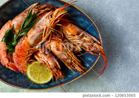 fried Langoustines , Australian, lime and herbs, spices, homemade, no people, 120653005