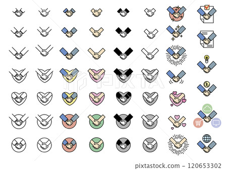 handshake icon set 120653302