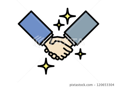 Icon of shaking hands in a suit Icon of shaking hands in a suit 120653304