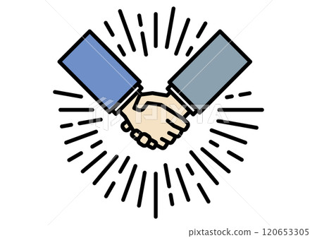 穿著西裝握手的圖標 穿著西裝握手的圖標 120653305