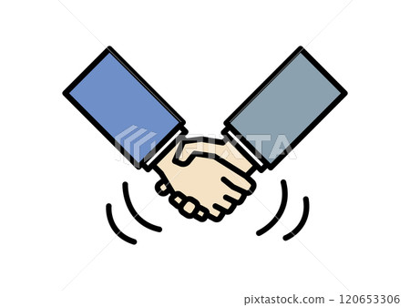 穿著西裝握手的圖標 穿著西裝握手的圖標 120653306