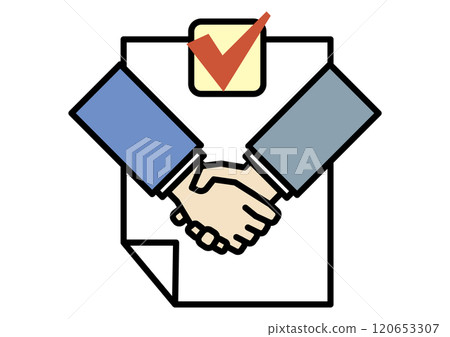 同意並握手圖標 同意並握手圖標 120653307