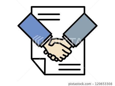 同意並握手圖標 同意並握手圖標 120653308