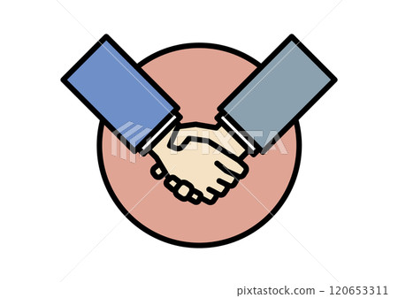 Icon of shaking hands in a suit Icon of shaking hands in a suit 120653311