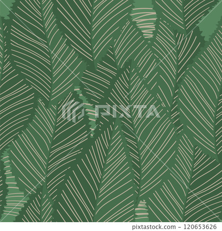 Vector Seamless Tropical leaves wallpaper, luxury nature leaves, golden banana leaf line design for fabric, print, cover, banner and invitation 120653626