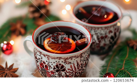 Delicious mulled wine for christmas. Christmas drinks 120653674