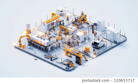 Image of a cutting-edge factory that makes extensive use of robotic arms for automobiles_3 Image of a cutting-edge factory that makes extensive use of robotic arms for automobiles_3 120653717
