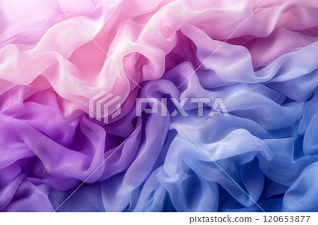 Flowing Layers of Pink and Purple Fabric 120653877
