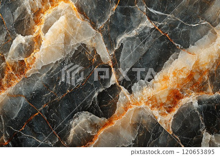 Close-Up of Polished Black and Gold Marble 120653895