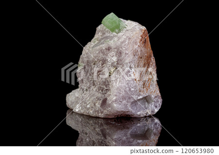 macro mineral stone pargasite on black background 120653980