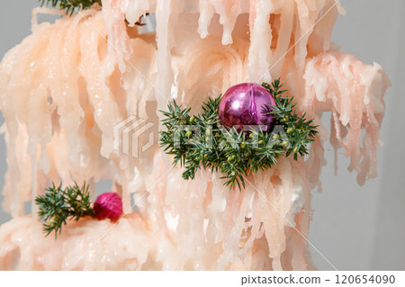 Christmas composition of flowers and Christmas decorations Christmas composition of flowers and Christmas decorations 120654090