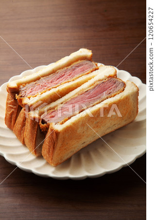 Beef cutlet sandwich 120654227