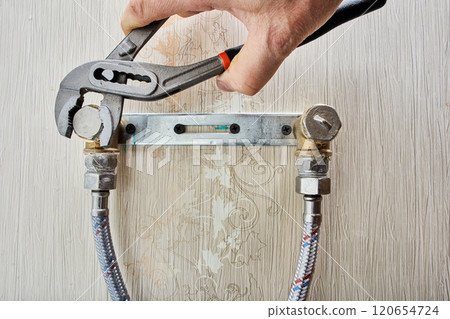 Mounting brace for mixer shower, plumber screws plug into elbow fitting. Mounting brace for mixer shower, plumber screws plug into elbow fitting. 120654724