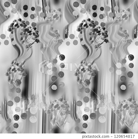 Modern abstract blur botanical pattern with tropical flowers 120654817