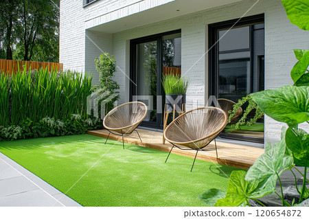 住宅圖像：草坪上的休閒空間 120654872