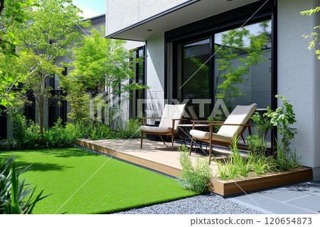 住宅圖像:草坪上的休閒空間 住宅圖像:草坪上的休閒空間 120654873