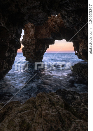 landscape natural sea stone cave 120655267