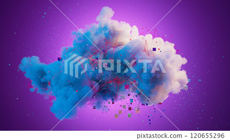 Dreamscape: Abstract Cloud of Colors Against a Purple Canvas Dreamscape: Abstract Cloud of Colors Against a Purple Canvas 120655296