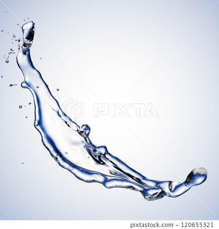 blue water splash isolated on blue background 120655321