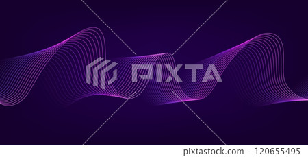 Wave sound line, abstract lines background, graphic thin curves design element, elegant tech flow backdrop Wave sound line, abstract lines background, graphic thin curves design element, elegant tech flow backdrop 120655495