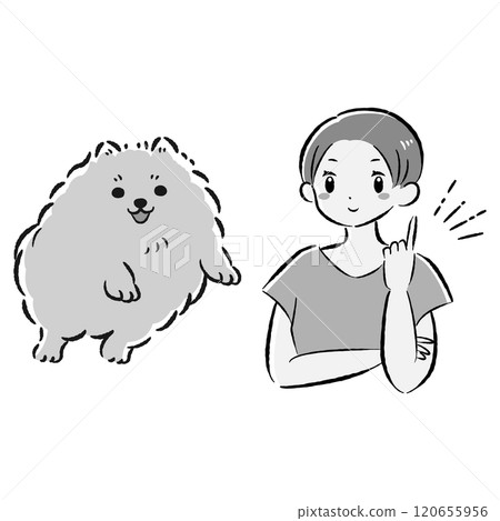 跳狗和主人指點（想出一個想法）插圖集 120655956