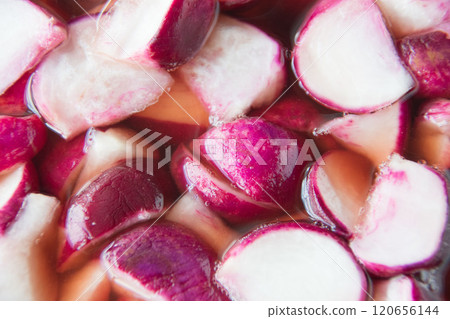 Atsumi turnip pickles being prepared 120656144
