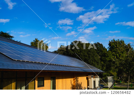 Solar panels and blue sky 120656482