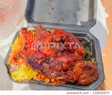 Beef steak bento, Chobe, Botswana, 1 120656874