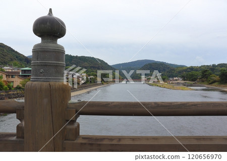 View of the upstream from Uji Bridge, Tachibanajima, Uji Shrine, and Amagase (Uji City, Kyoto Prefecture) View of the upstream from Uji Bridge, Tachibanajima, Uji Shrine, and Amagase (Uji City, Kyoto Prefecture) 120656970