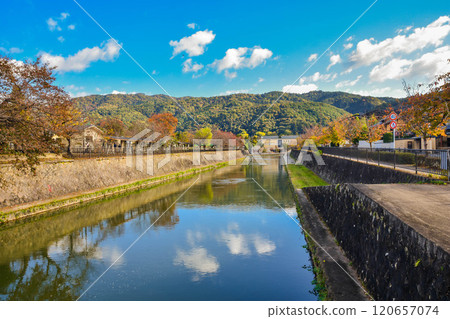 京都市岡崎週邊的秋天街道 120657074