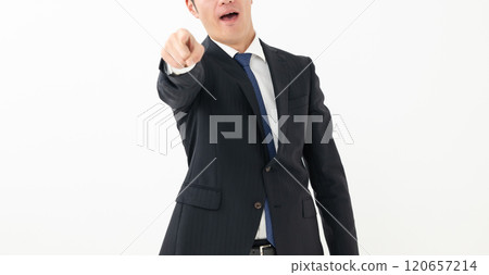 A man pointing at a finger A man pointing at a finger 120657214