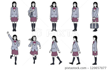 西裝外套女高中生全身姿勢套裝（簡單） 120657877