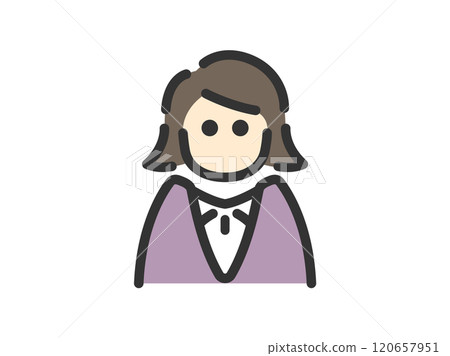 女商人圖示插圖（線條畫顏色） 120657951