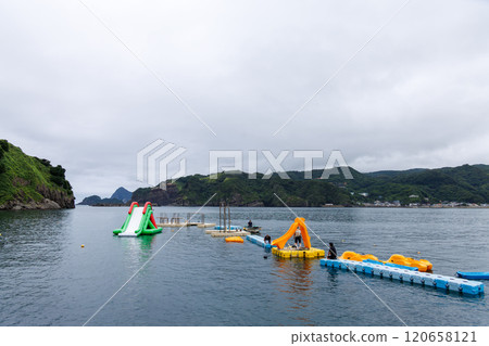 Splash Water Park at Tomara Beach under construction. Tomara, Minamiizu-cho, Kamo-gun, Izu Peninsula, Shizuoka Prefecture, 2024 Splash Water Park at Tomara Beach under construction. Tomara, Minamiizu-cho, Kamo-gun, Izu Peninsula, Shizuoka Prefecture, 2024 120658121