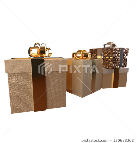 The Gold gift box for celebration  or holiday concept 3d rendering. 120658368