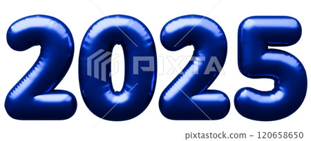 3D image_letter balloon_2025_blue 3D image_letter balloon_2025_blue 120658650
