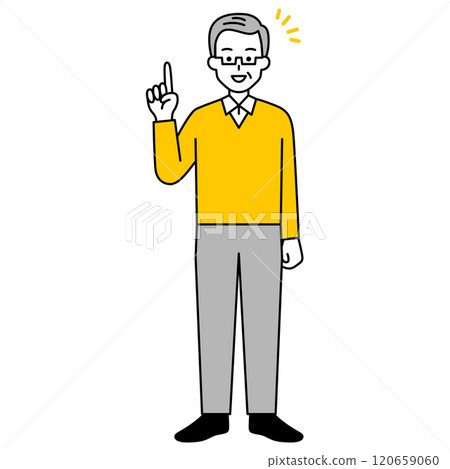 有想法的老人（全身） 120659060