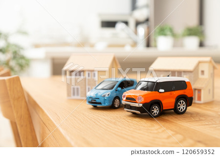 Living room, car and house model Living room, car and house model 120659352